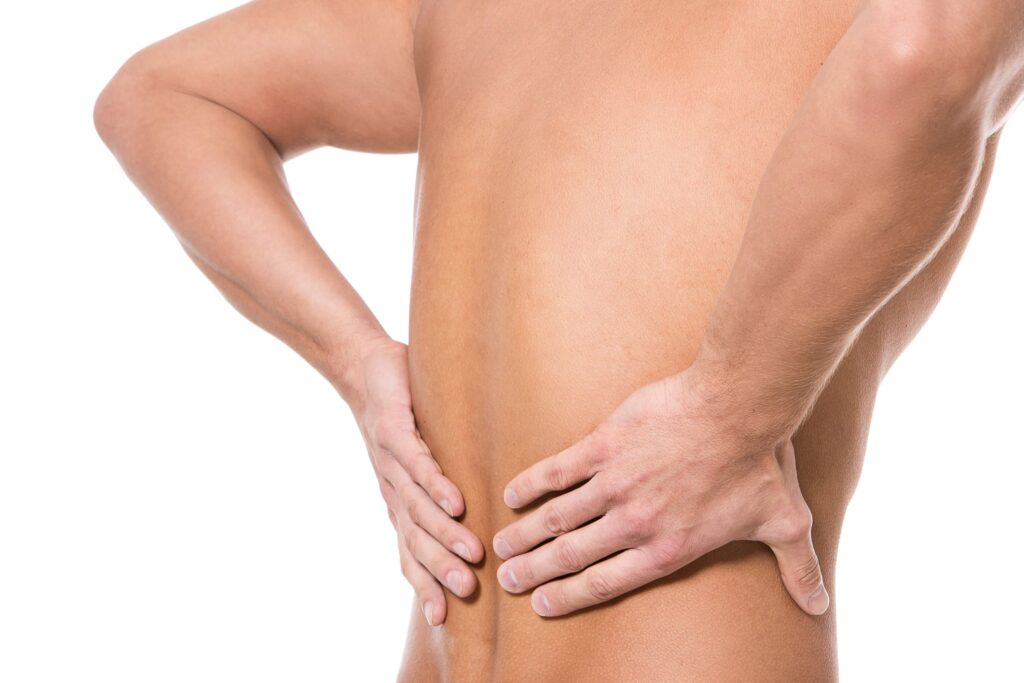 Dolor de ciática en baja espalda.