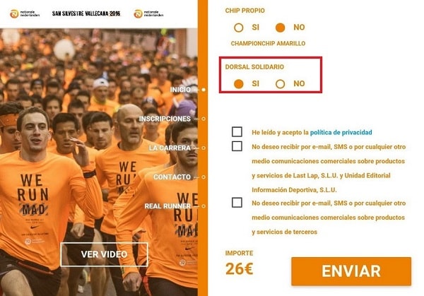 Imagen para: San Silvestre Vallecana 2016 «Dorsal Cero»