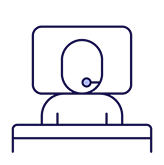 Canal interno. Icono de una persona comunicando.