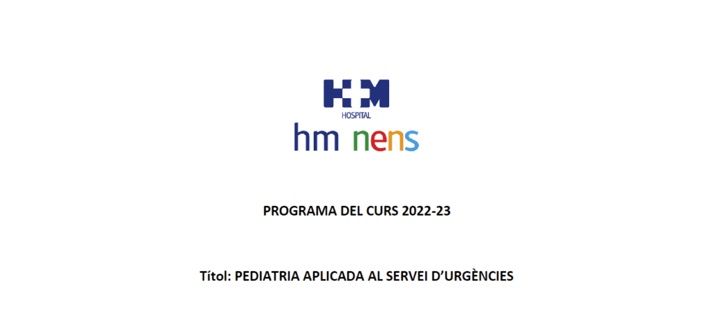 PEDIATRIA APLICADA AL SERVEI D’URGÈNCIES