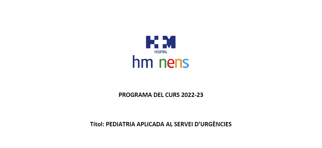 Imatge per a: PEDIATRIA APLICADA AL SERVEI D’URGÈNCIES