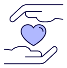 Manos y corazón icono